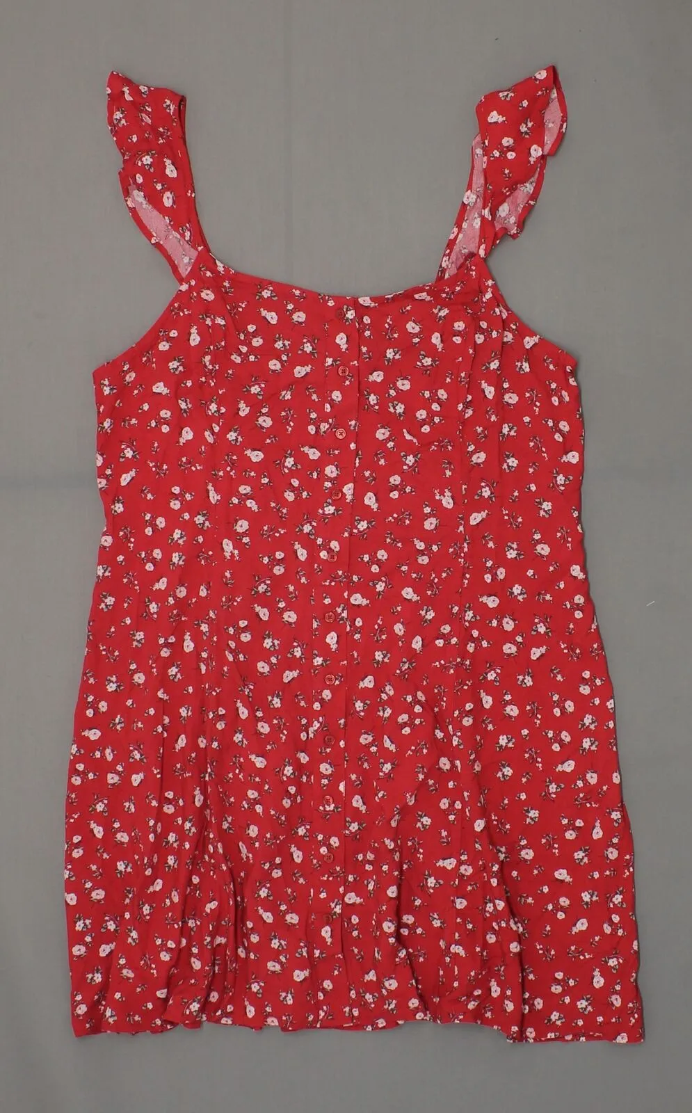 Mossimo Women's Floral Button Front Ruffle Sleeve Dress