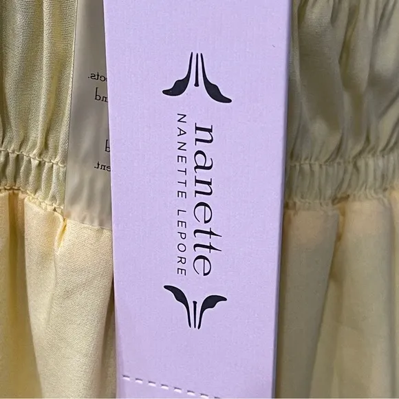 Nanette Lepore, Midi Dress, Smocked, Sleeveless, Yellow Glimmer | Size 10
