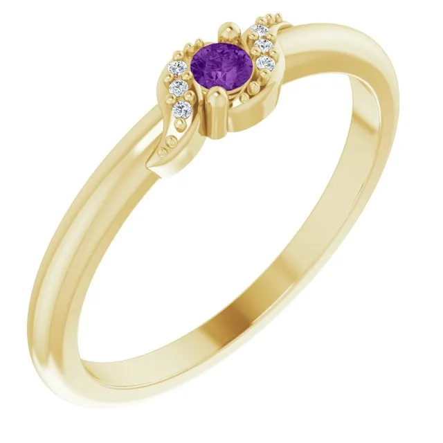Natural Diamond Accented Swirl Design Mother's Family Ring