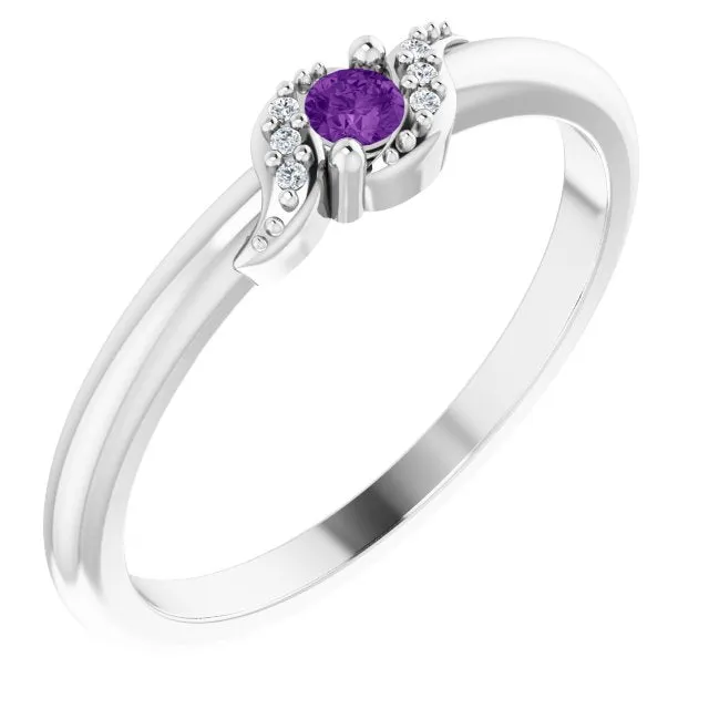 Natural Diamond Accented Swirl Design Mother's Family Ring