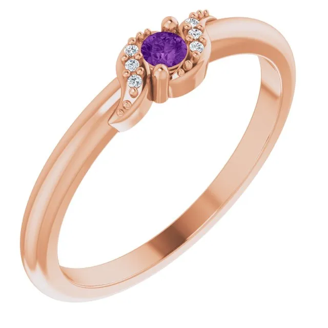 Natural Diamond Accented Swirl Design Mother's Family Ring