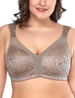 New with tags! Deyllo Women's Full Coverage Plus Size Comfort Minimizer Bra Wirefree Non Padded in Toffee, Sz 36C!!