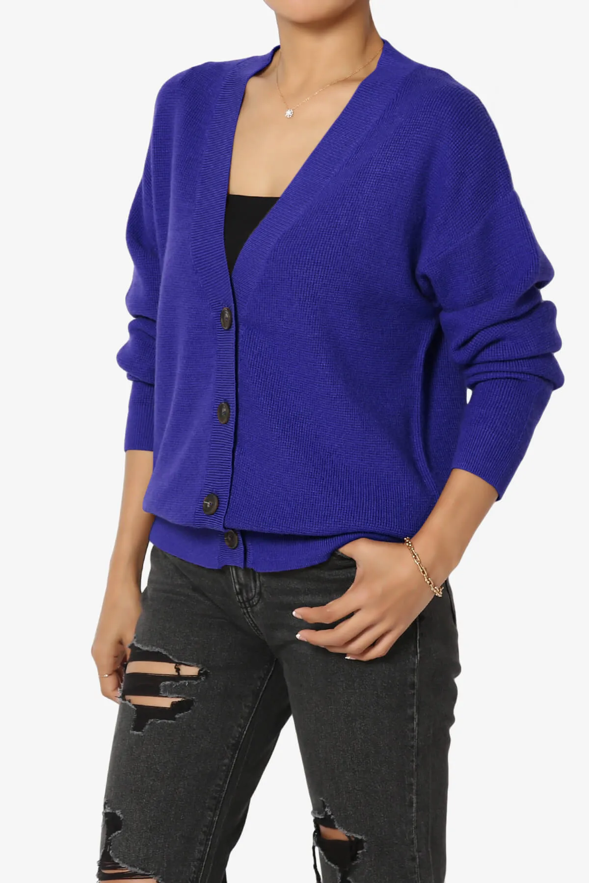 Nicky Micro Waffle Viscose Knit Cardigan PLUS