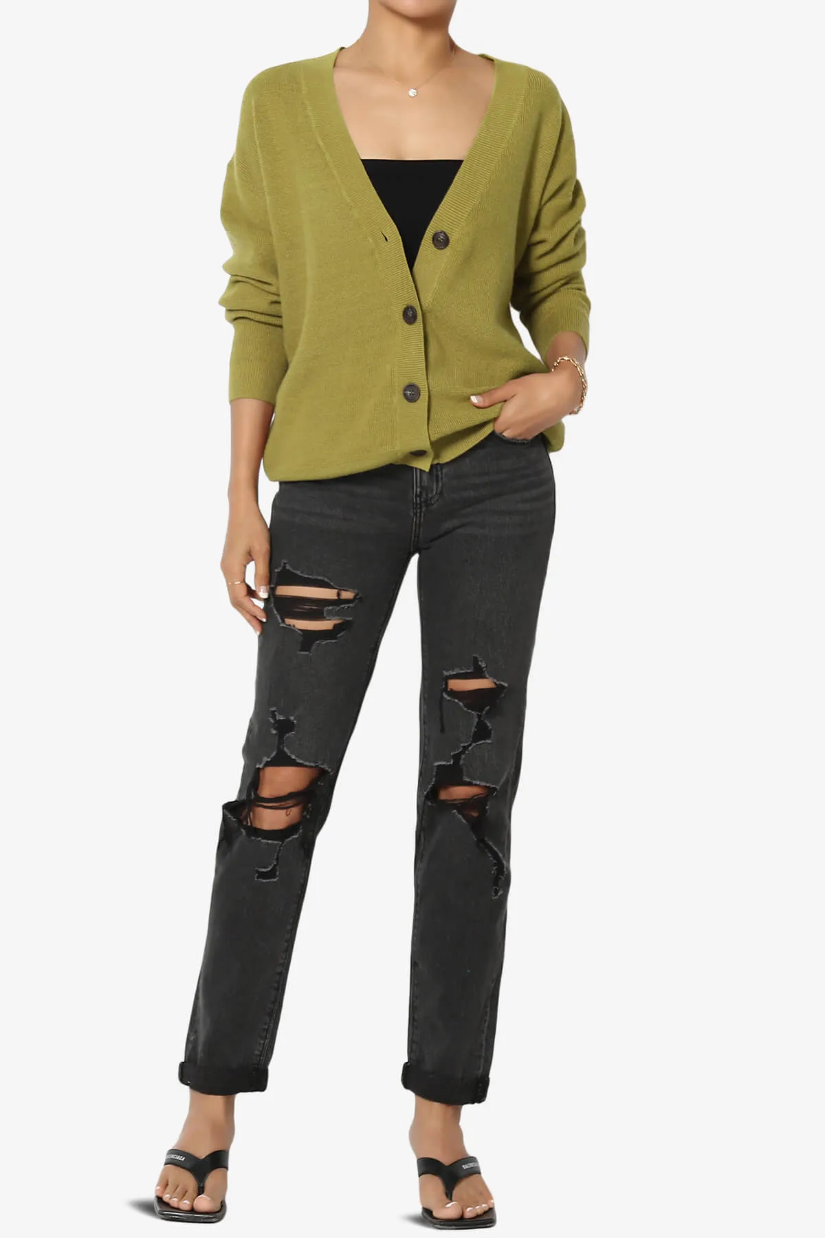 Nicky Micro Waffle Viscose Knit Cardigan PLUS
