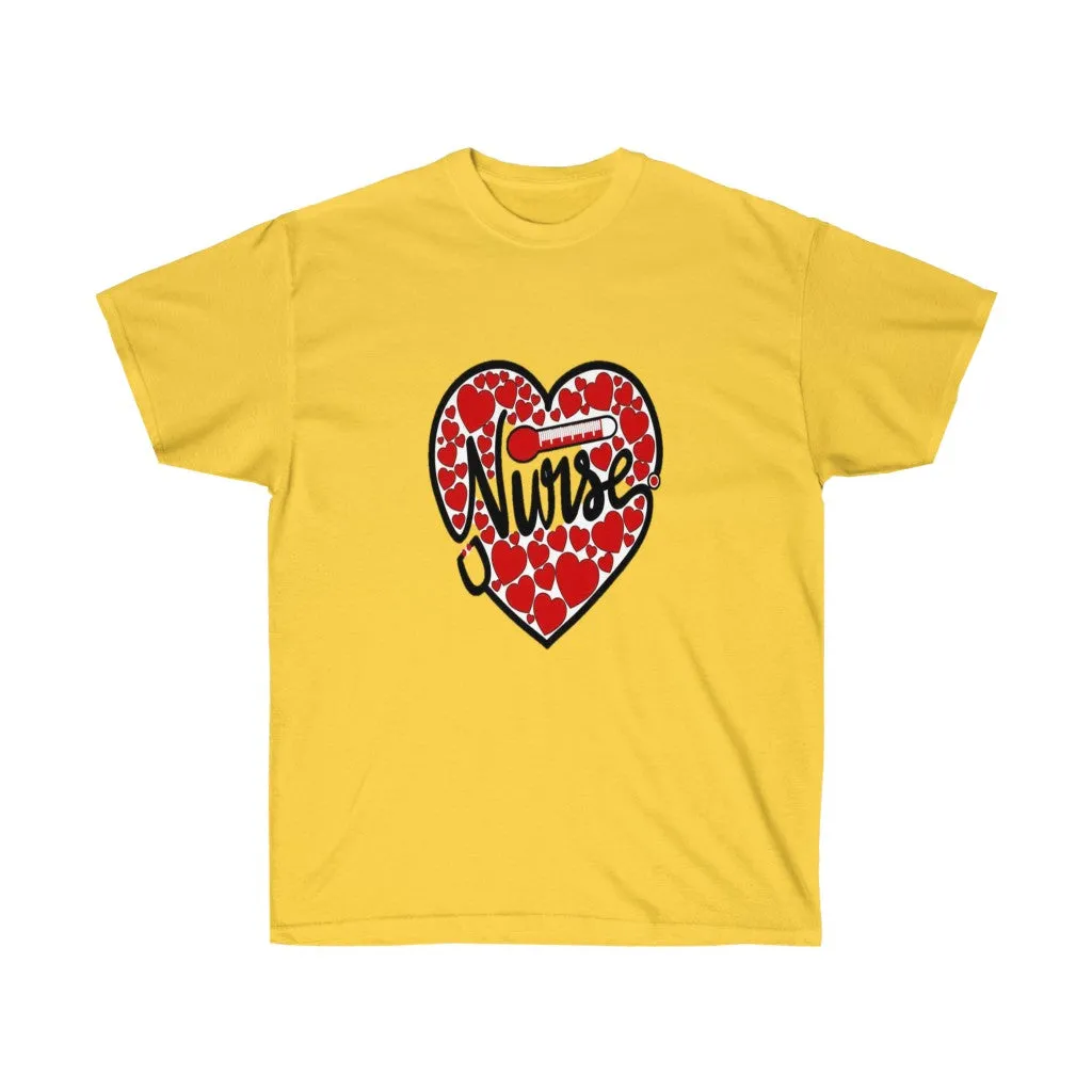 Nurse Heart Unisex Tee, Valentine's Day Tee, Heart Tee, Custom T-shirts, Graphic T-shirt