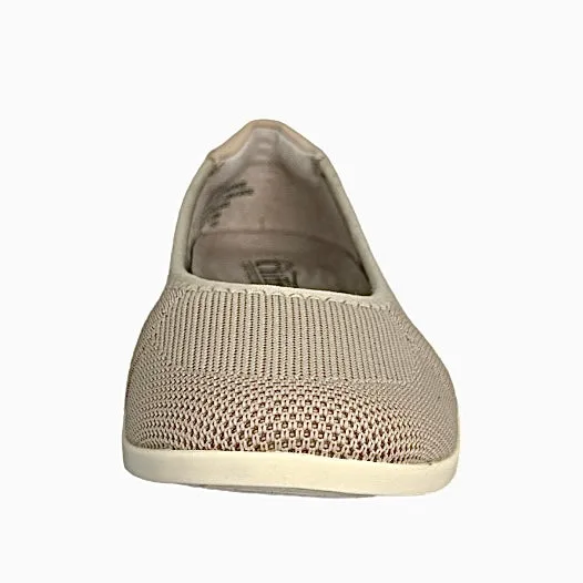 PAVLINA Women's Taupe Knit Ballerina Flats