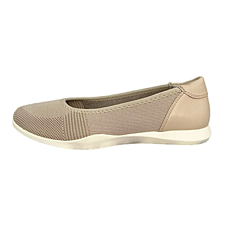 PAVLINA Women's Taupe Knit Ballerina Flats