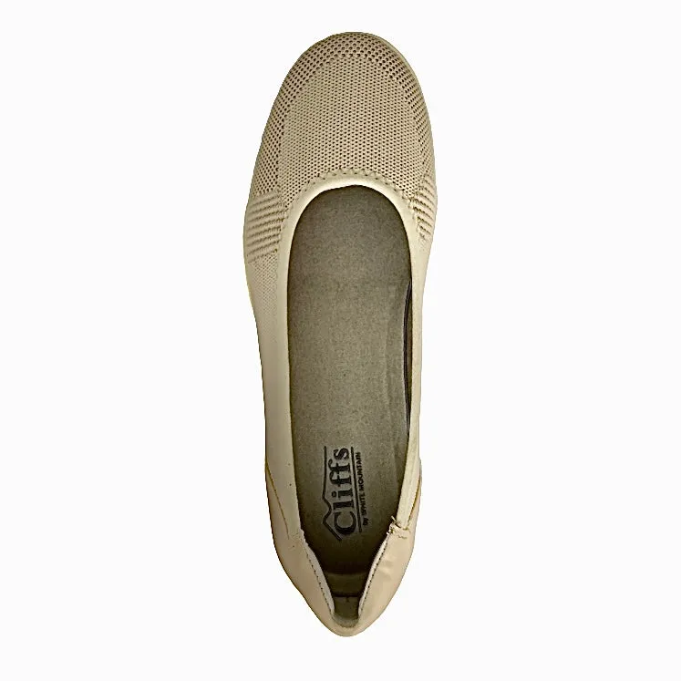 PAVLINA Women's Taupe Knit Ballerina Flats