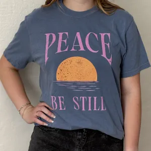 Peace Be Still Tee in Blue Jean