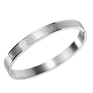 Personalized Stainless steel Christian cross Bible pray bangle bracelet