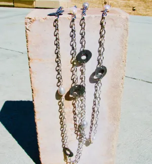 Pink Pearl Chain Necklace