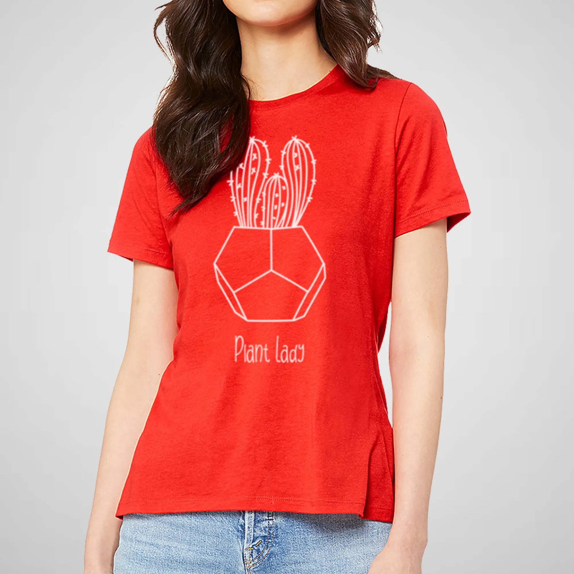 Plant Lady, Cactus, Garden - Women's Relaxed Cotton Tee