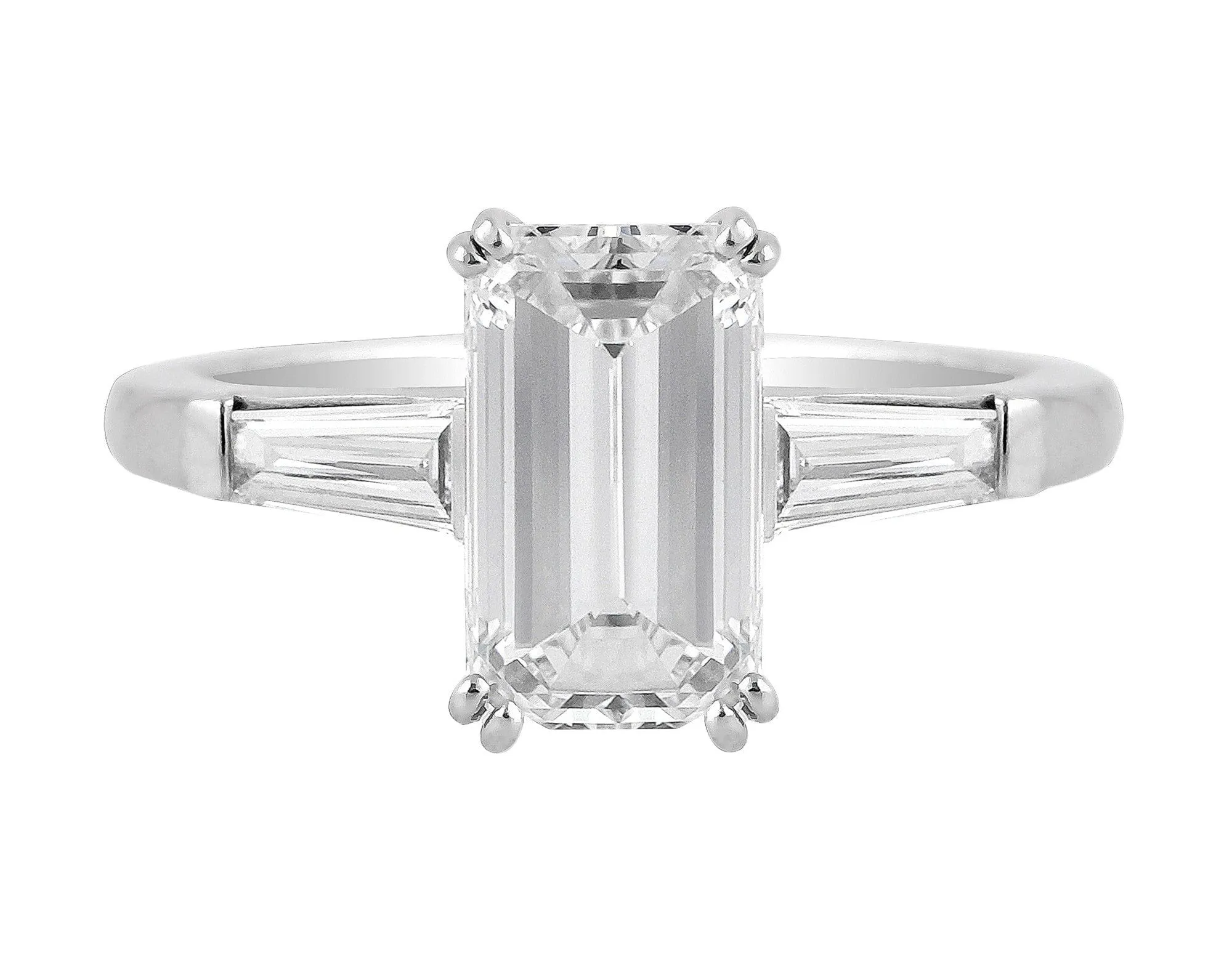 Platinum 2ct Internally Flawless Emerald Cut Diamond Ring