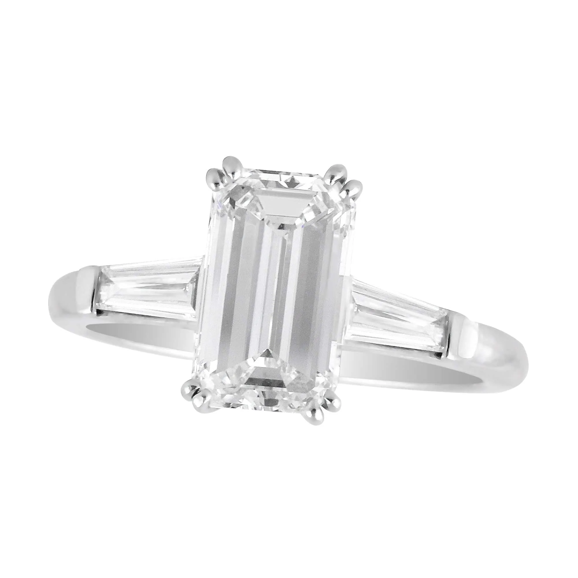 Platinum 2ct Internally Flawless Emerald Cut Diamond Ring