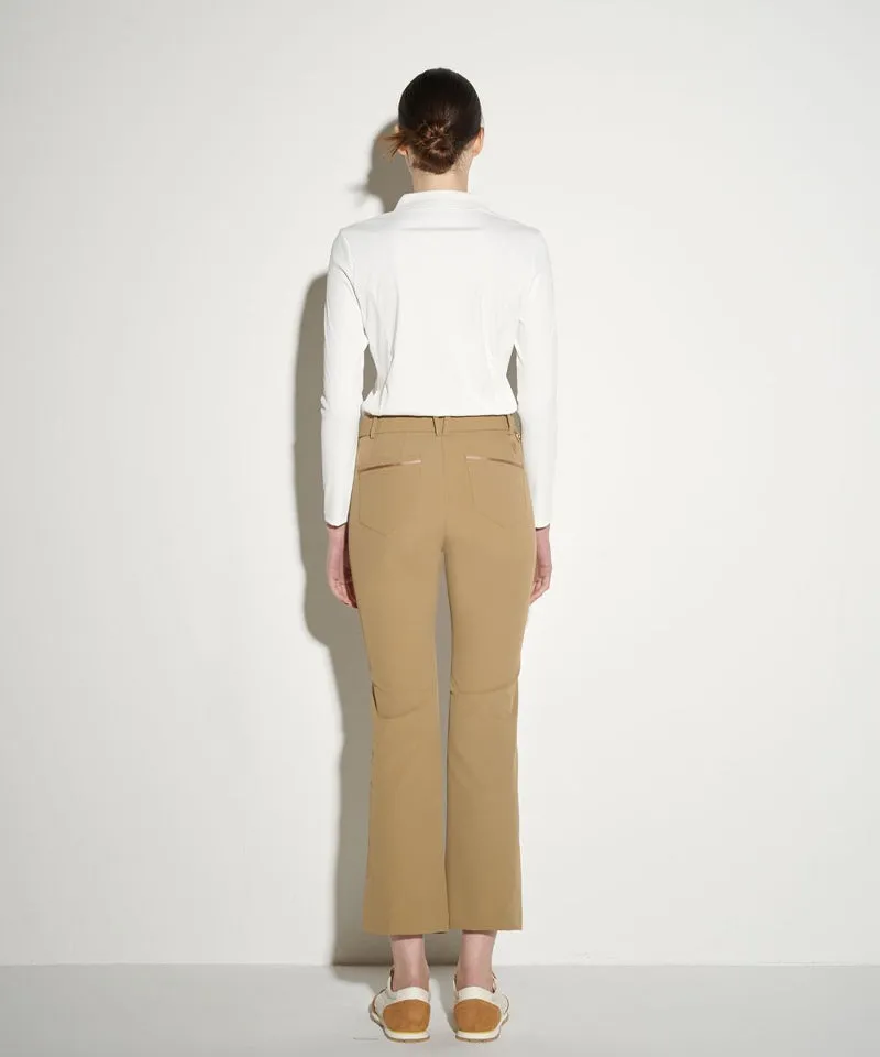 POSHERD High Stretch Bootcut Pants - Beige