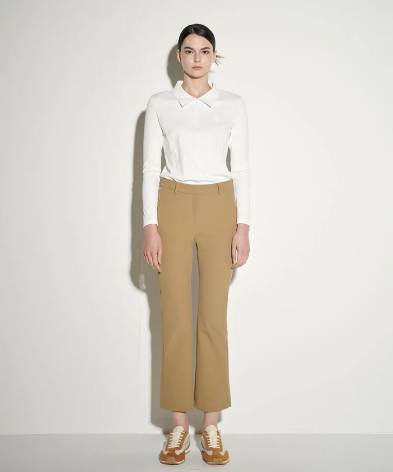 POSHERD High Stretch Bootcut Pants - Beige
