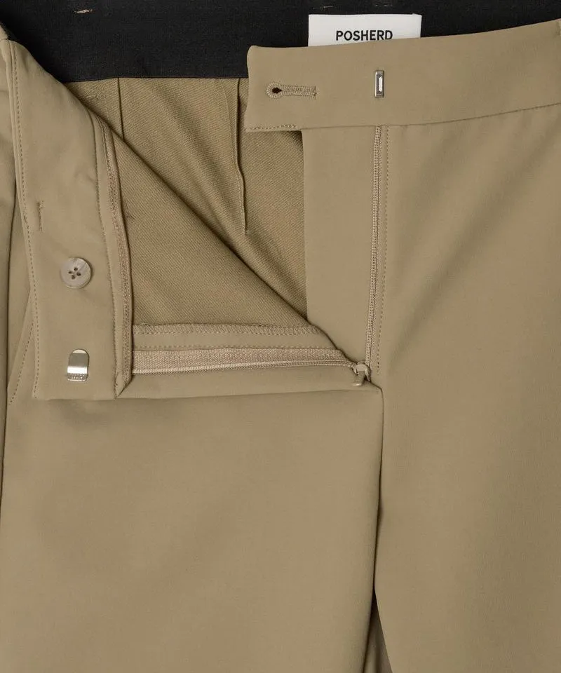 POSHERD High Stretch Bootcut Pants - Beige