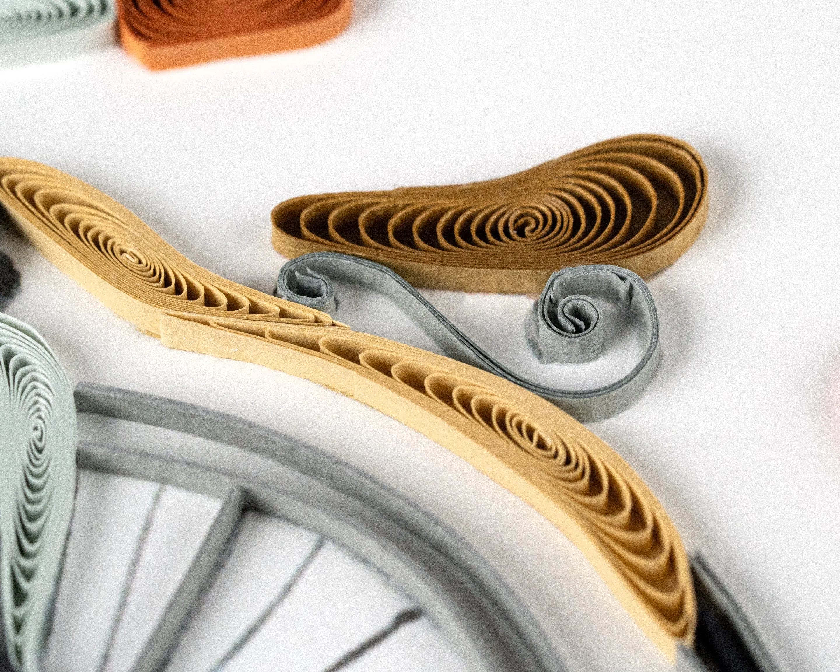 Quilled Antique High-Wheel Bicycle