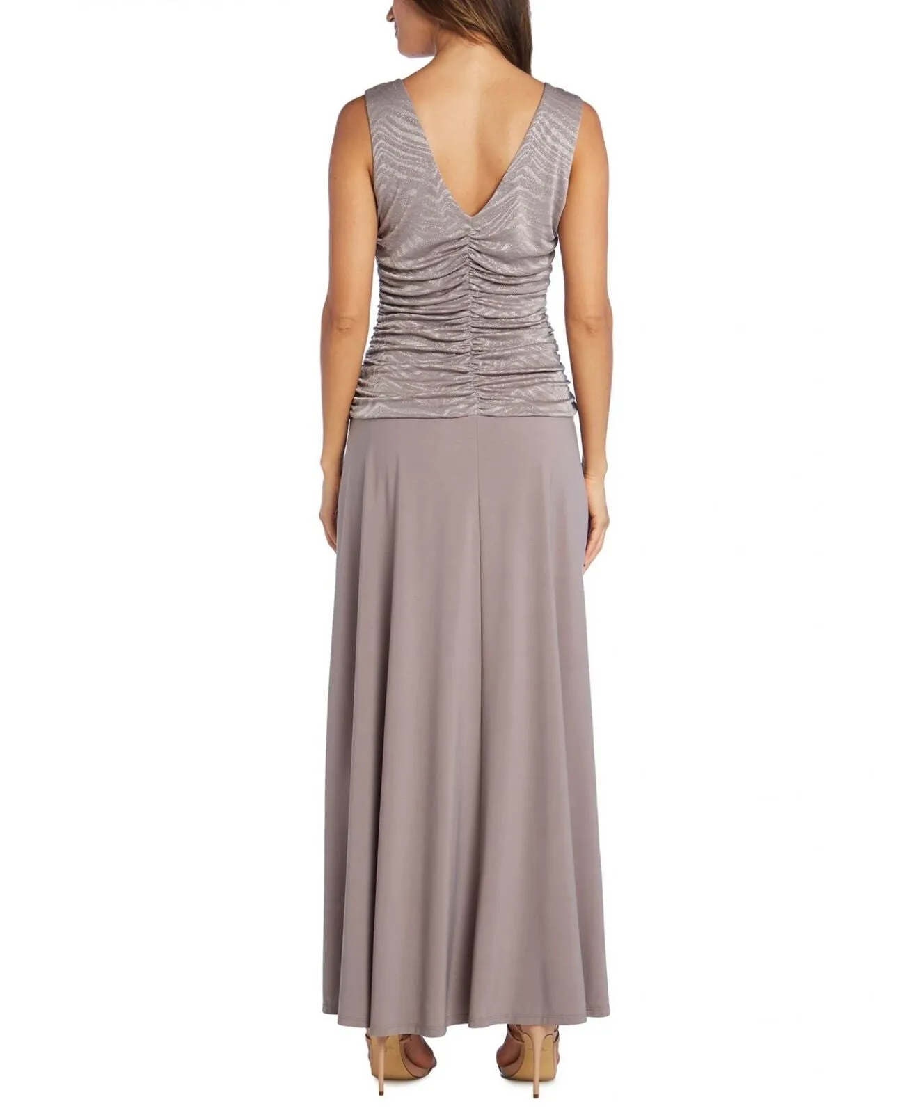 R&m Richards Women's Glitter Knit Chiffon Evening Gown 3629