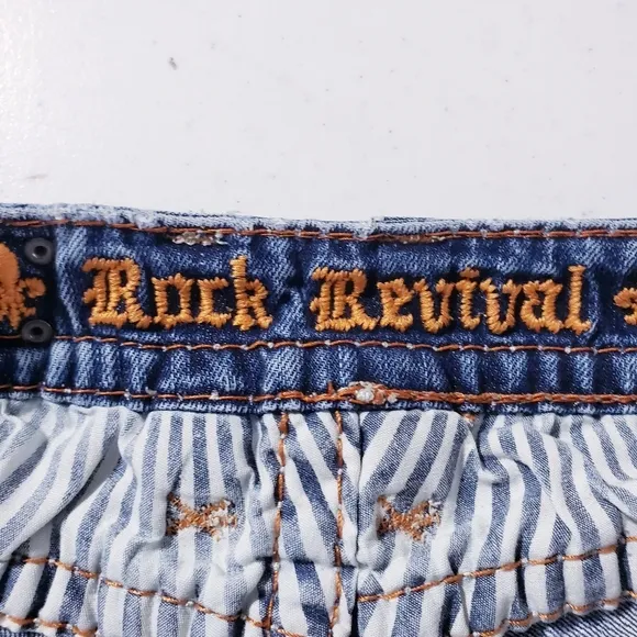 Rock Revival Eva Relaxed Boot Jean Bootcut Bling Pocket Stretch Women's Size 28