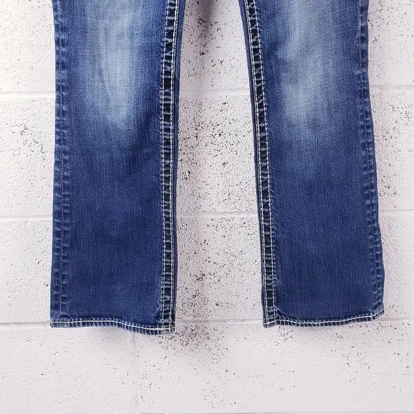 Rock Revival Eva Relaxed Boot Jean Bootcut Bling Pocket Stretch Women's Size 28