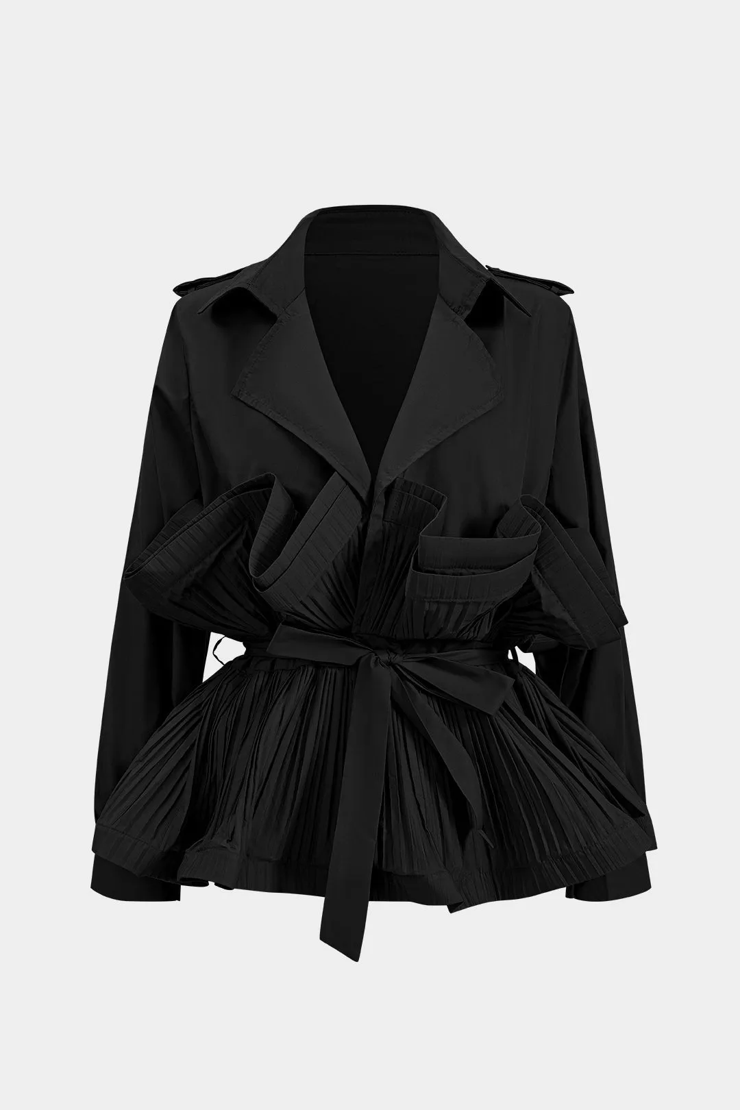 Rose - Elegant Pleated Ruffle Design Woman's Jacket