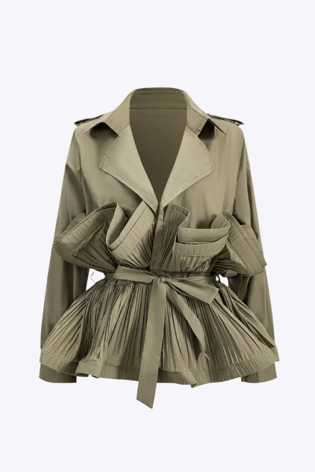 Rose - Elegant Pleated Ruffle Design Woman's Jacket