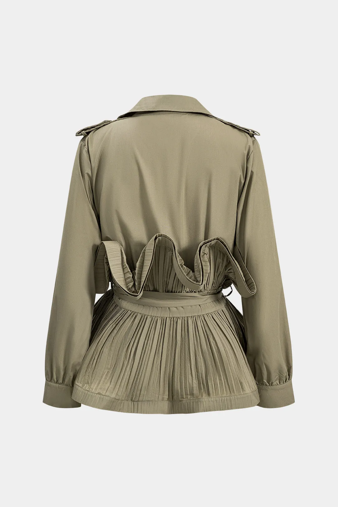 Rose - Elegant Pleated Ruffle Design Woman's Jacket