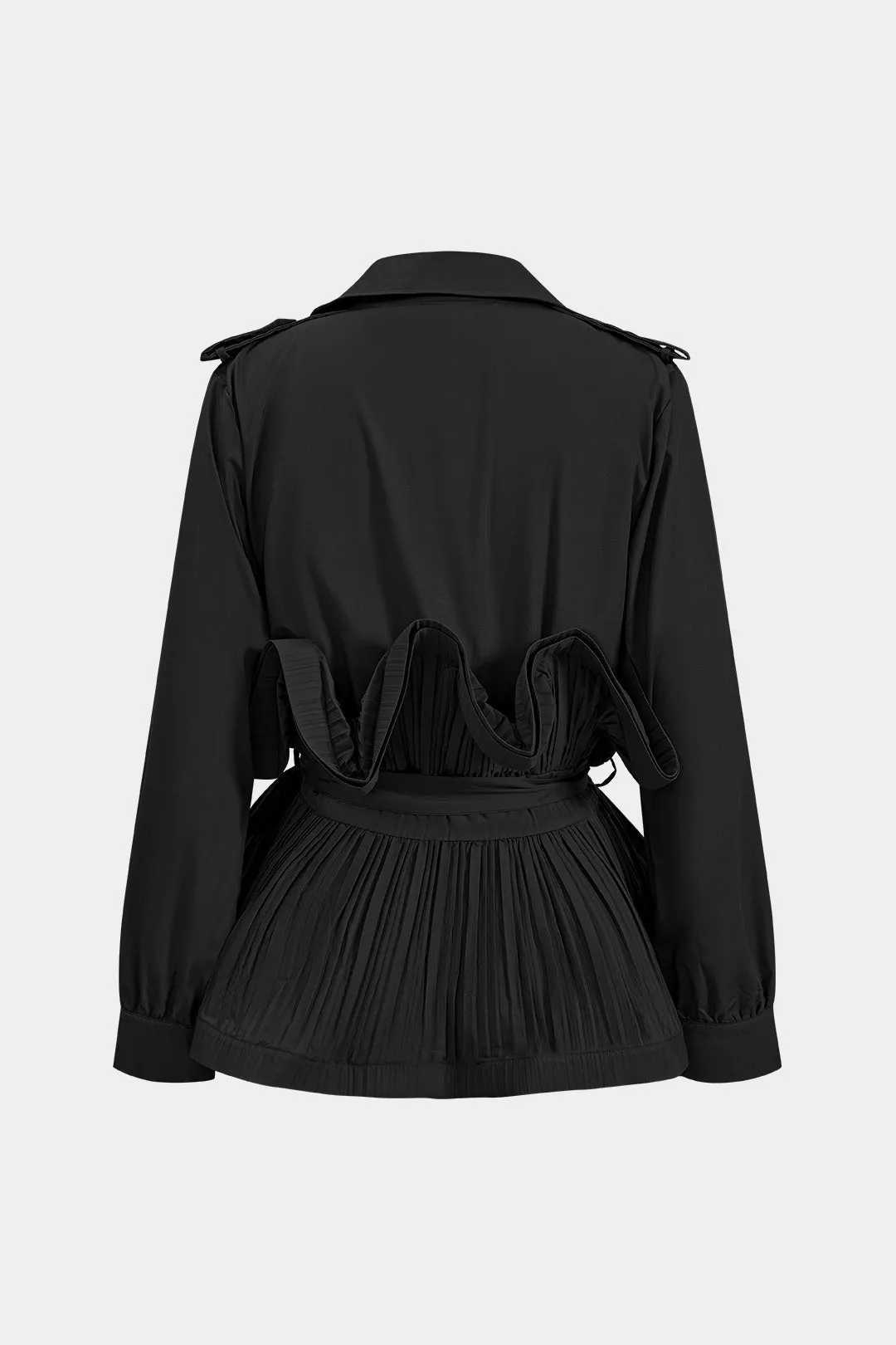Rose - Elegant Pleated Ruffle Design Woman's Jacket