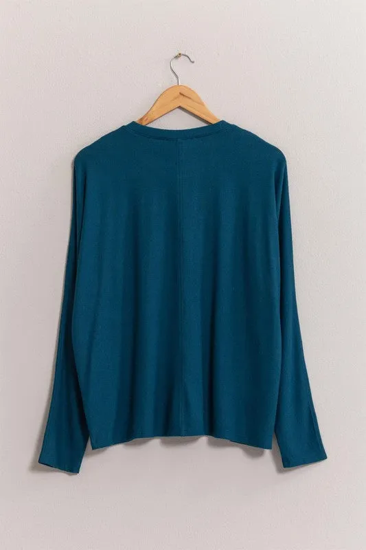 Seam Front Long Sleeve Top