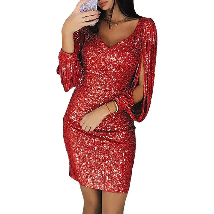 Sequin Belle™ | Women's Midi Dress | Sparkling Sequins, Sleeveless Design & Comfortable Fit