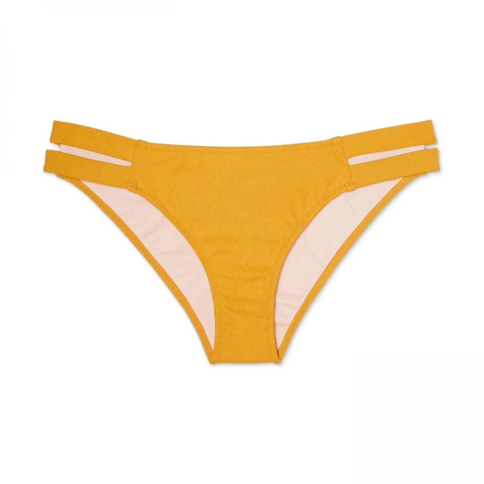 Shade & Shore Women's Ribbed Side Detail Cheeky Bikini Bottom