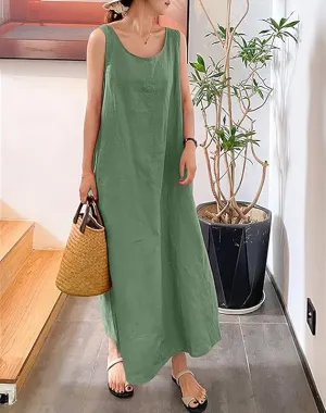 Sleeveless Cotton Summer Wear Dress