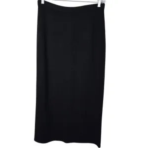 St John Basics Santana Knit Skirt Women's 12 Black Maxi Pull On Classic Elegance