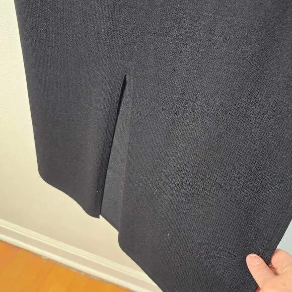 St John Basics Santana Knit Skirt Women's 12 Black Maxi Pull On Classic Elegance