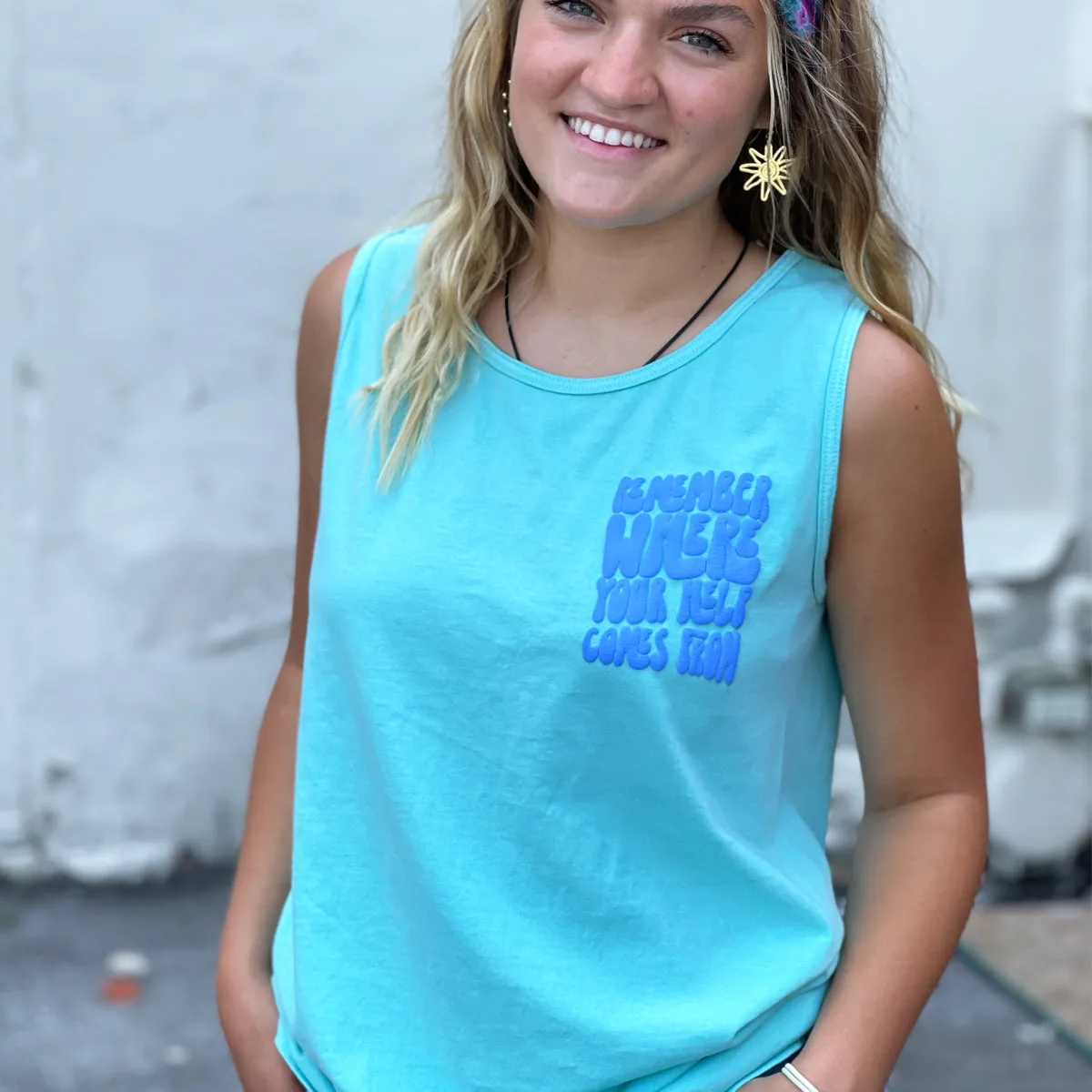 Stay Brave Tank in Chalky Mint
