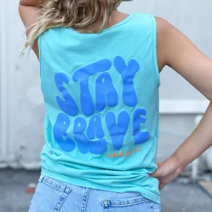Stay Brave Tank in Chalky Mint