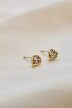 The Sparkle Heart Stud Earrings