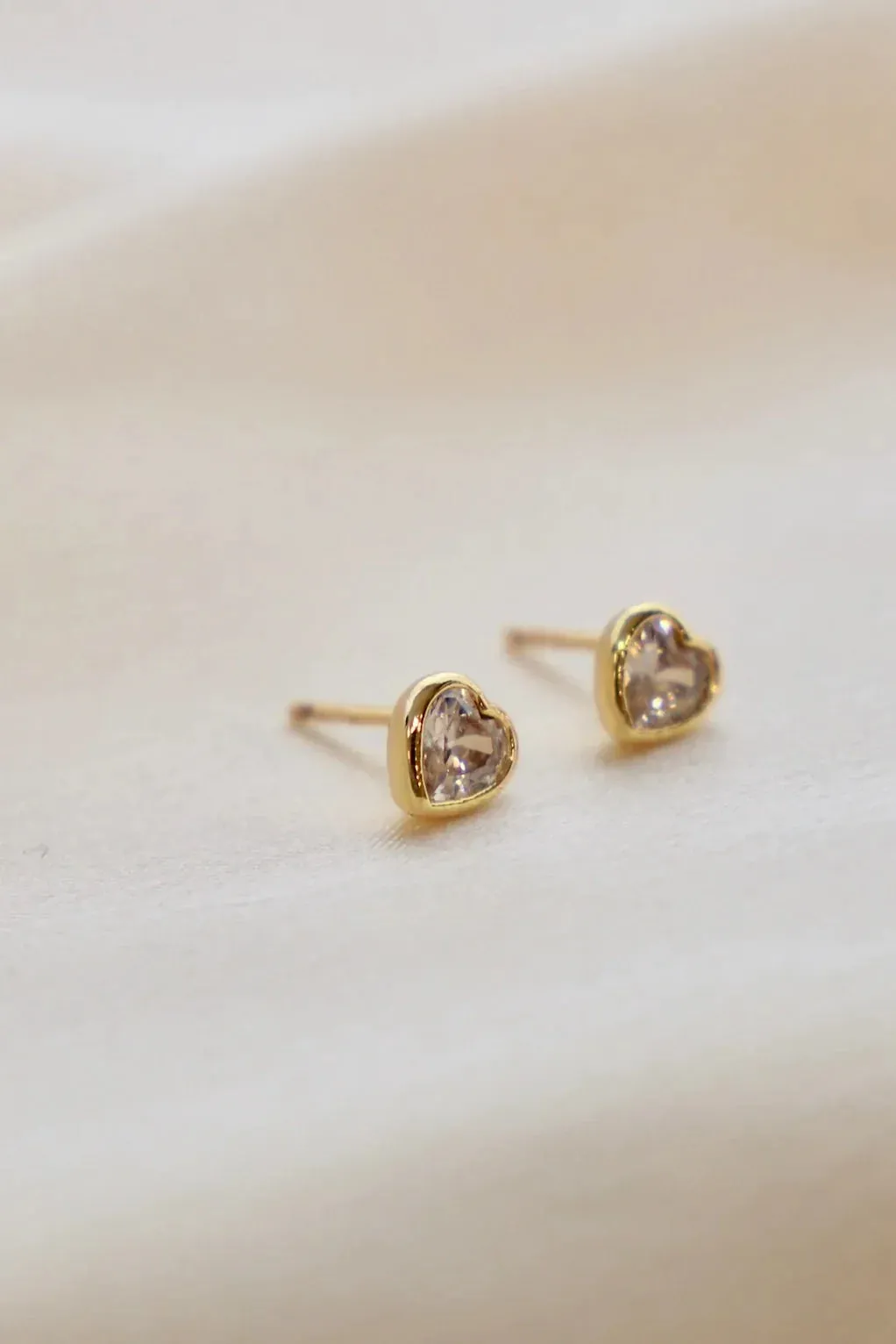 The Sparkle Heart Stud Earrings