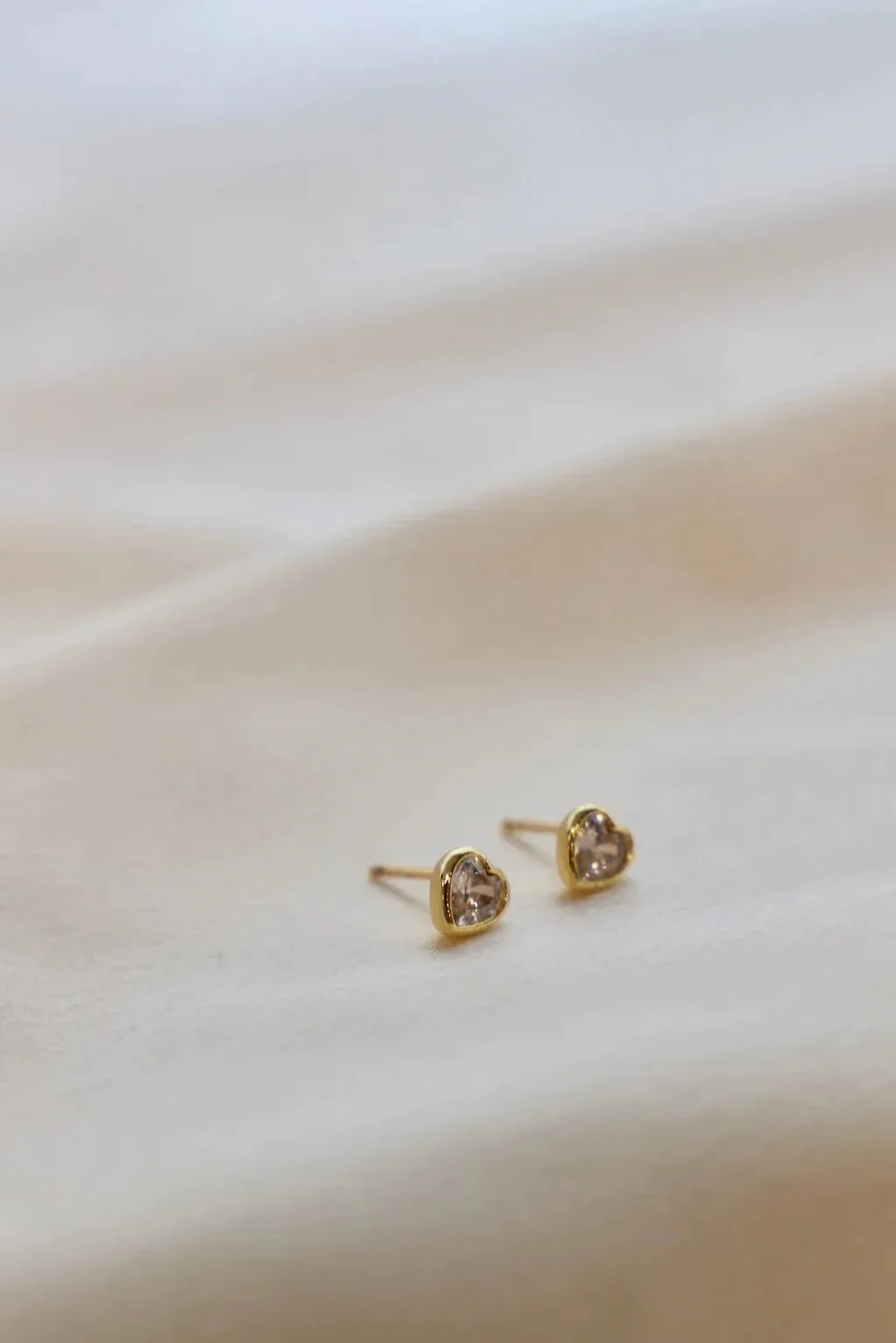 The Sparkle Heart Stud Earrings