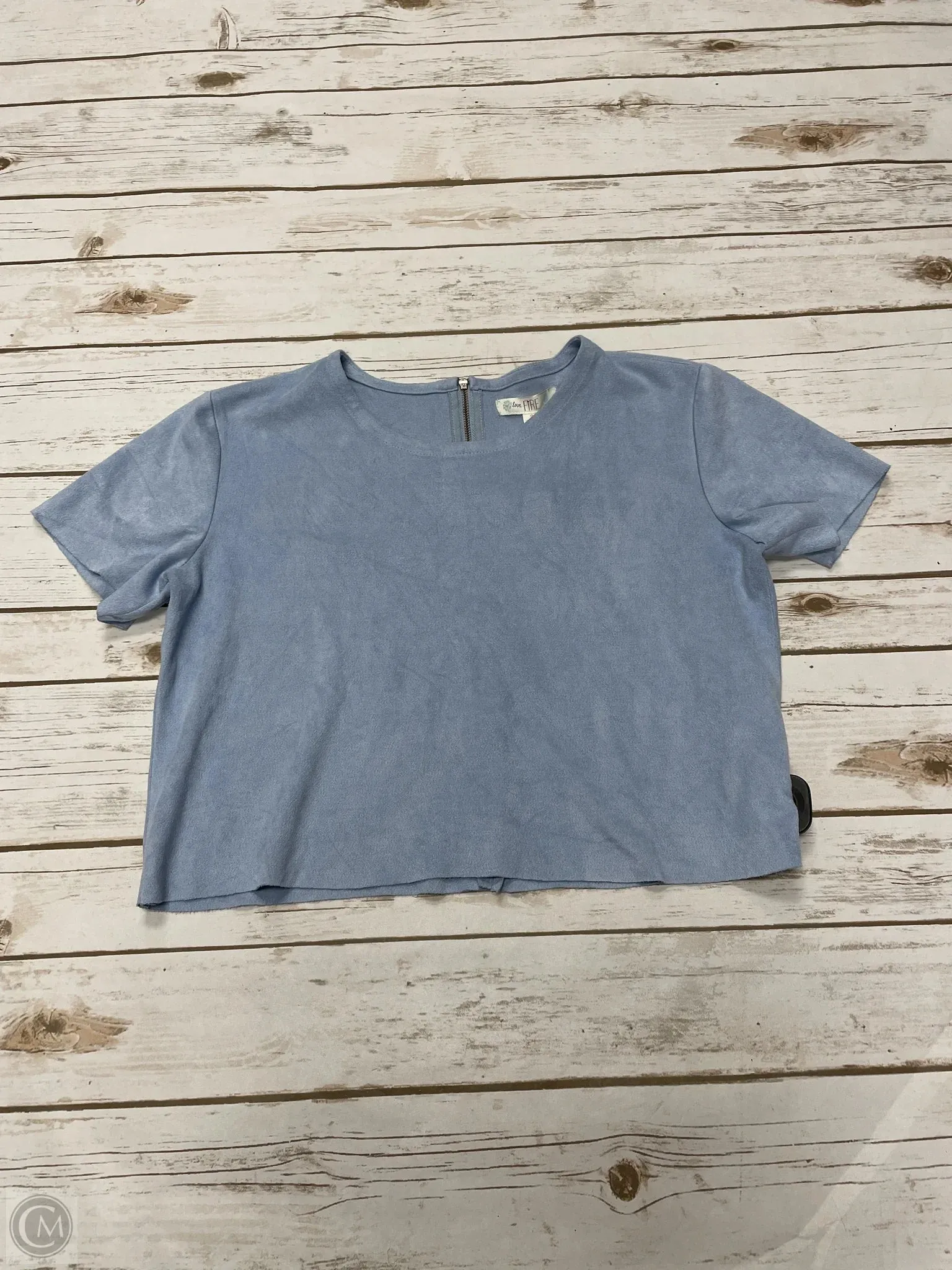 Top Short Sleeve By Love Fire In Blue, Size: S
