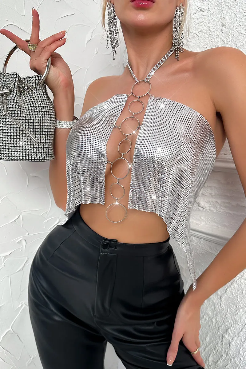 TR3014 Metal Halter Top