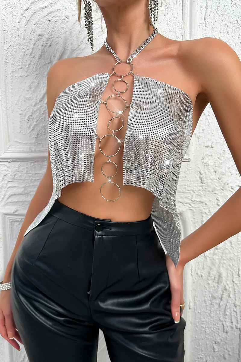 TR3014 Metal Halter Top