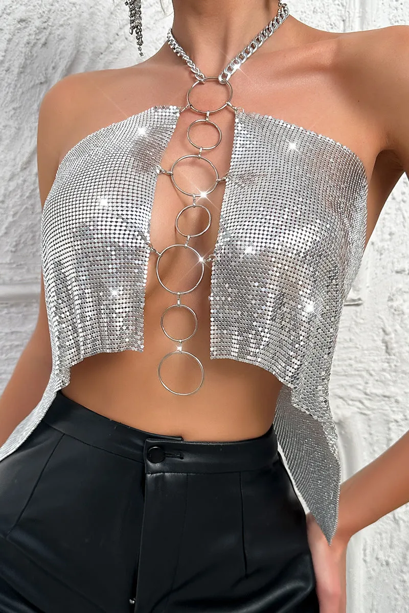 TR3014 Metal Halter Top