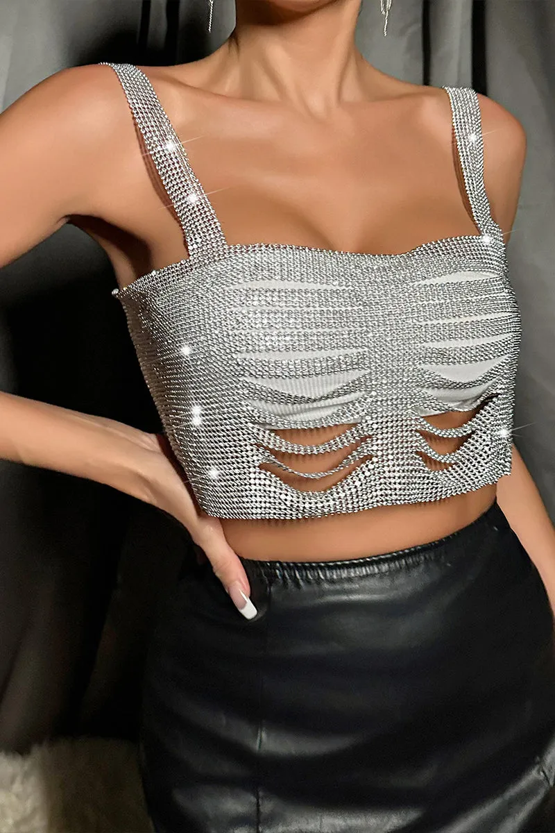 TR3030 Rhinestones Tank Top