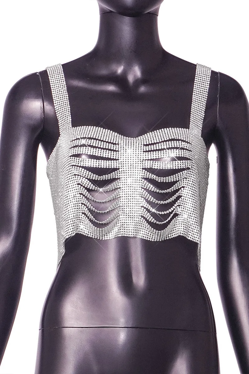 TR3030 Rhinestones Tank Top