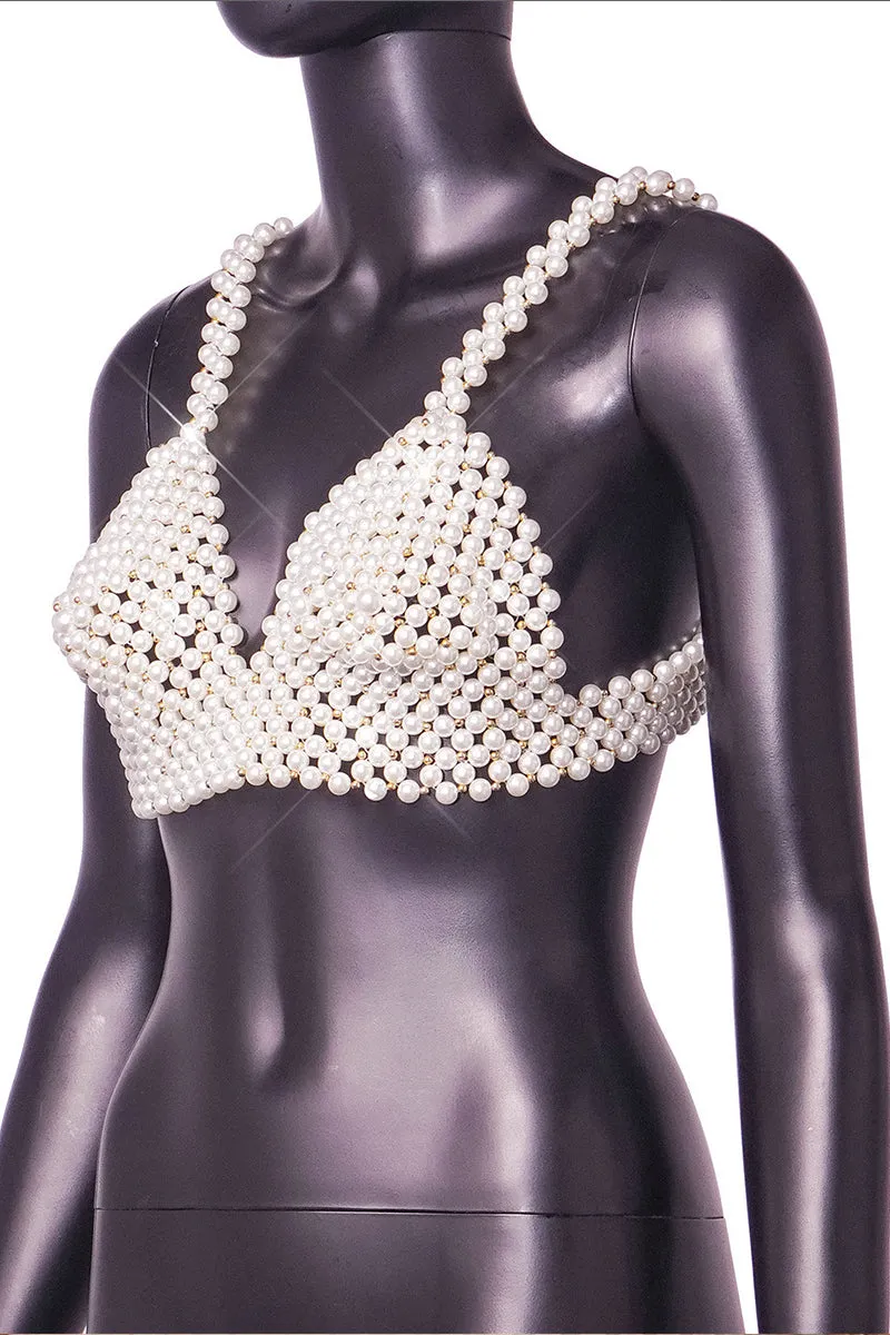 TR3032 Pearls Bralette Top