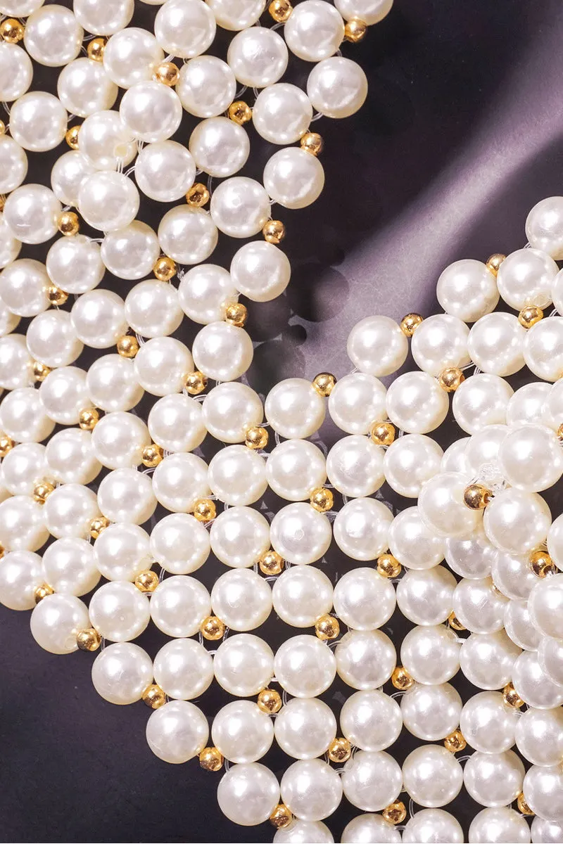 TR3032 Pearls Bralette Top