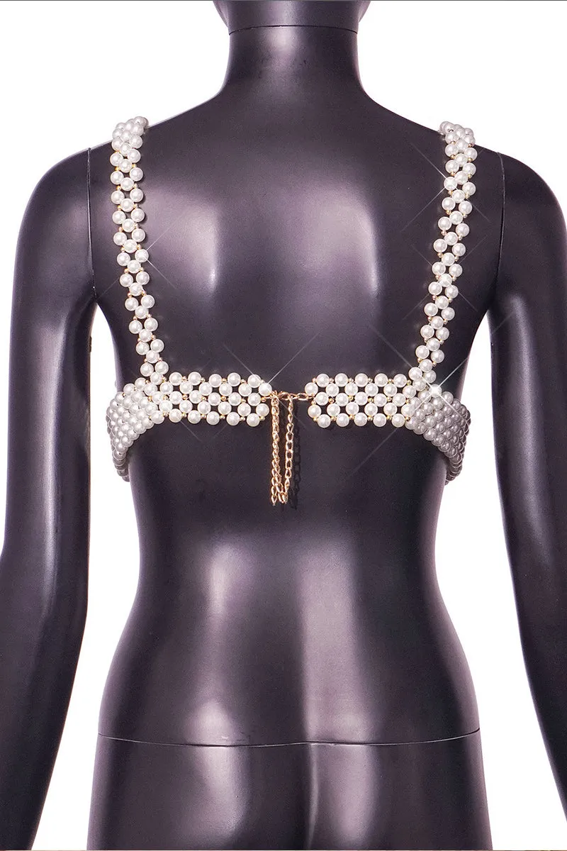 TR3032 Pearls Bralette Top