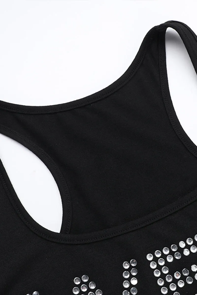 TR3153 Rhinestones Tank Top